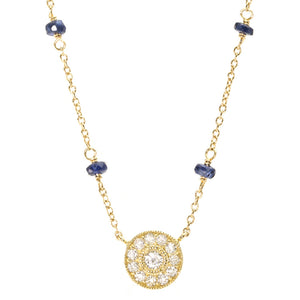 Vintage Inspired Diamond & Sapphire Necklace