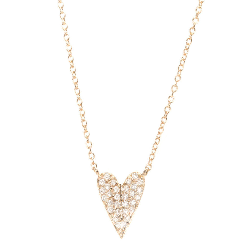 Folded Heart Diamond Necklace