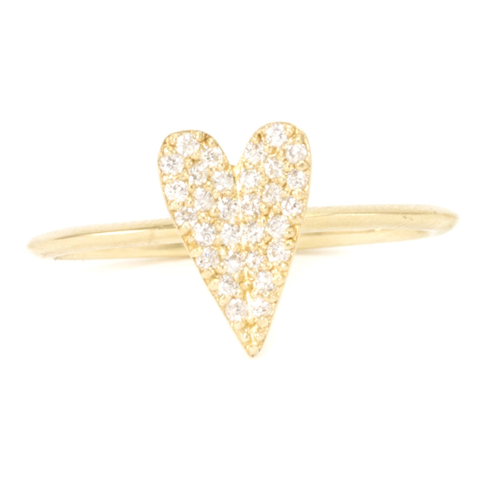 Folded Heart Diamond Ring