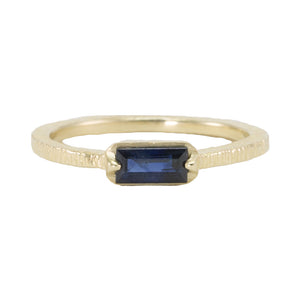 Baguette Blue Sapphire Ring