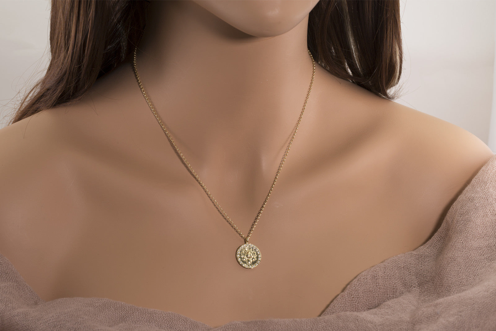 Lotus & Om Reversible Coin Necklace
