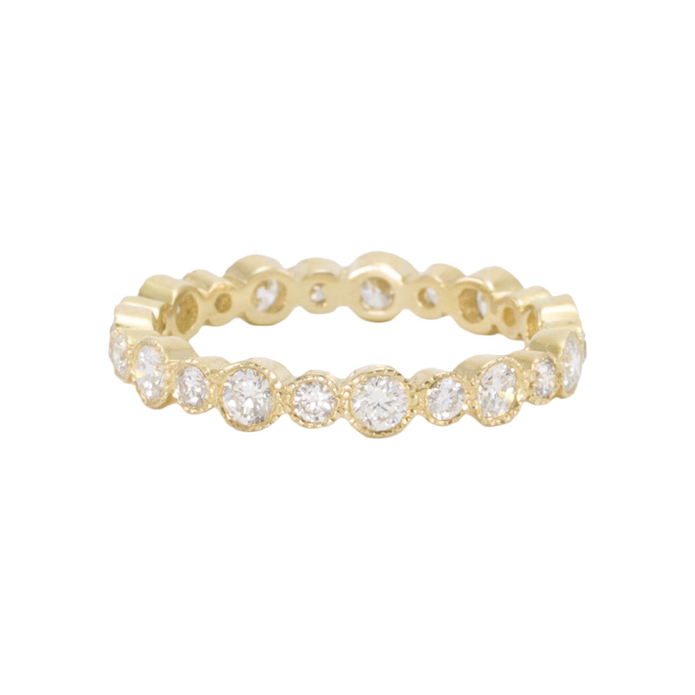 Diamond Eternity Band with Alternating Bezels - Vintage Inspired