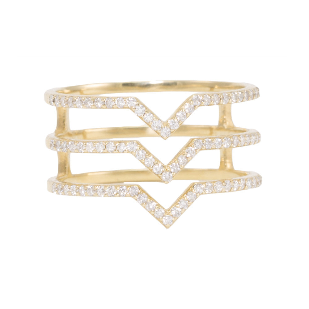 Chevron Diamond Ring
