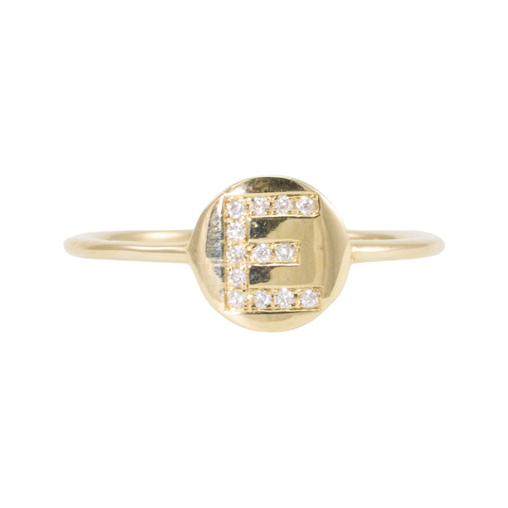 Initial Diamond Disc Ring