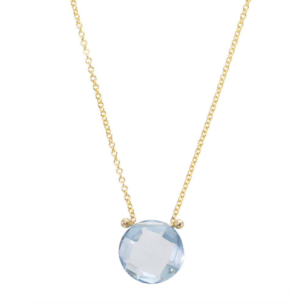 Blue Topaz Drop Pinned Necklace