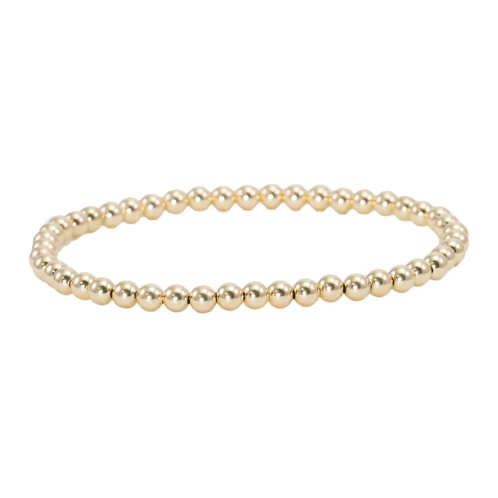 4mm Gold Filled Bead Bracelet