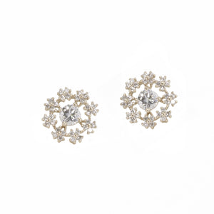 Snowflake Diamond Stud Earrings