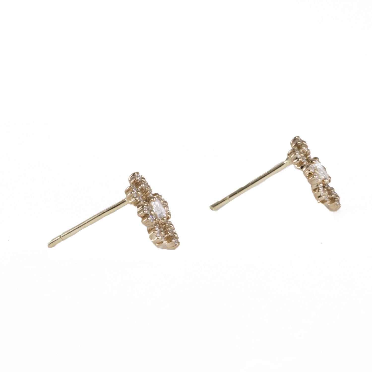 Snowflake Diamond Stud Earrings