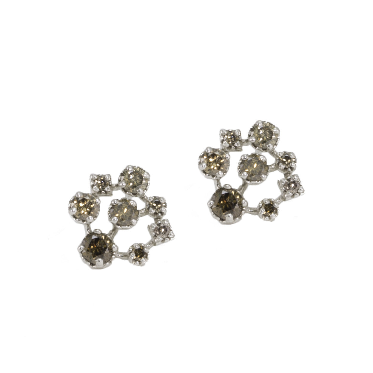 Starburst Champagne Diamond Stud Earrings