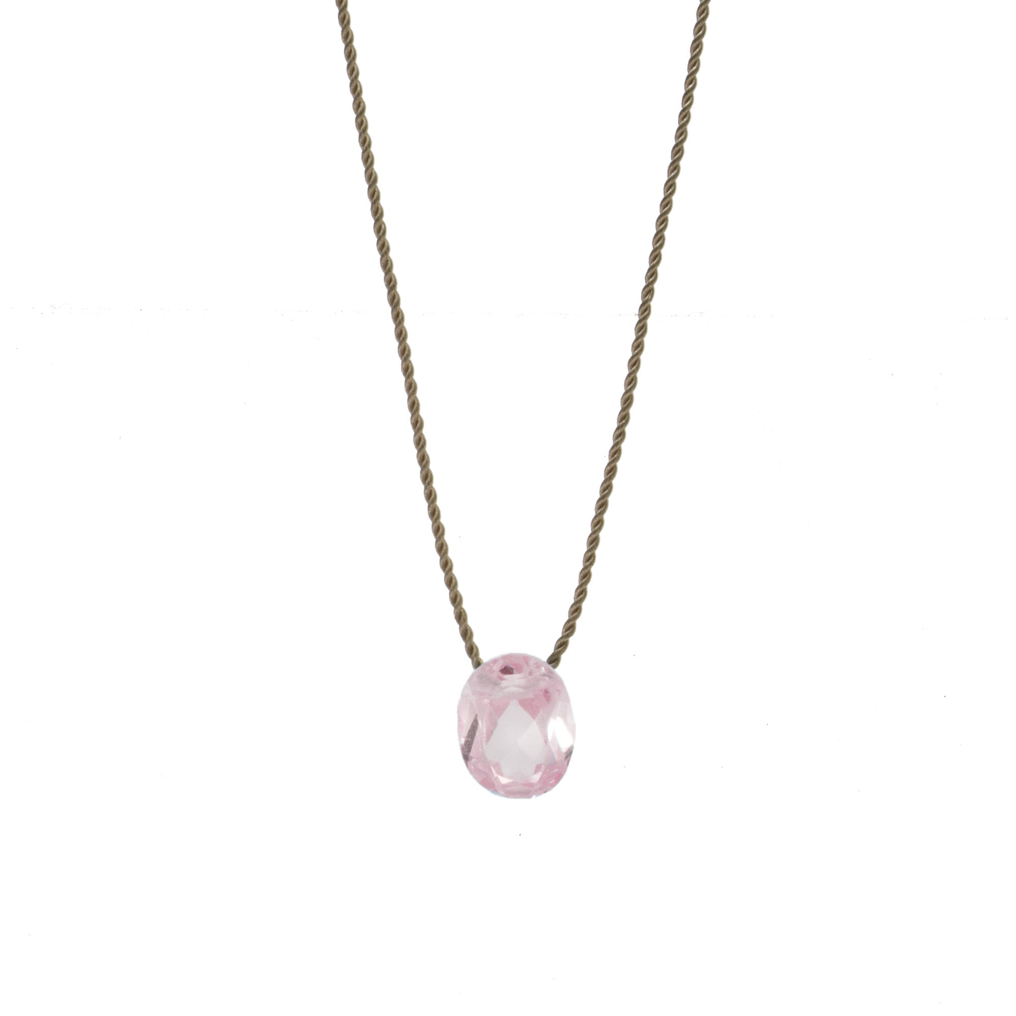 Pink Crystal Silk Necklace