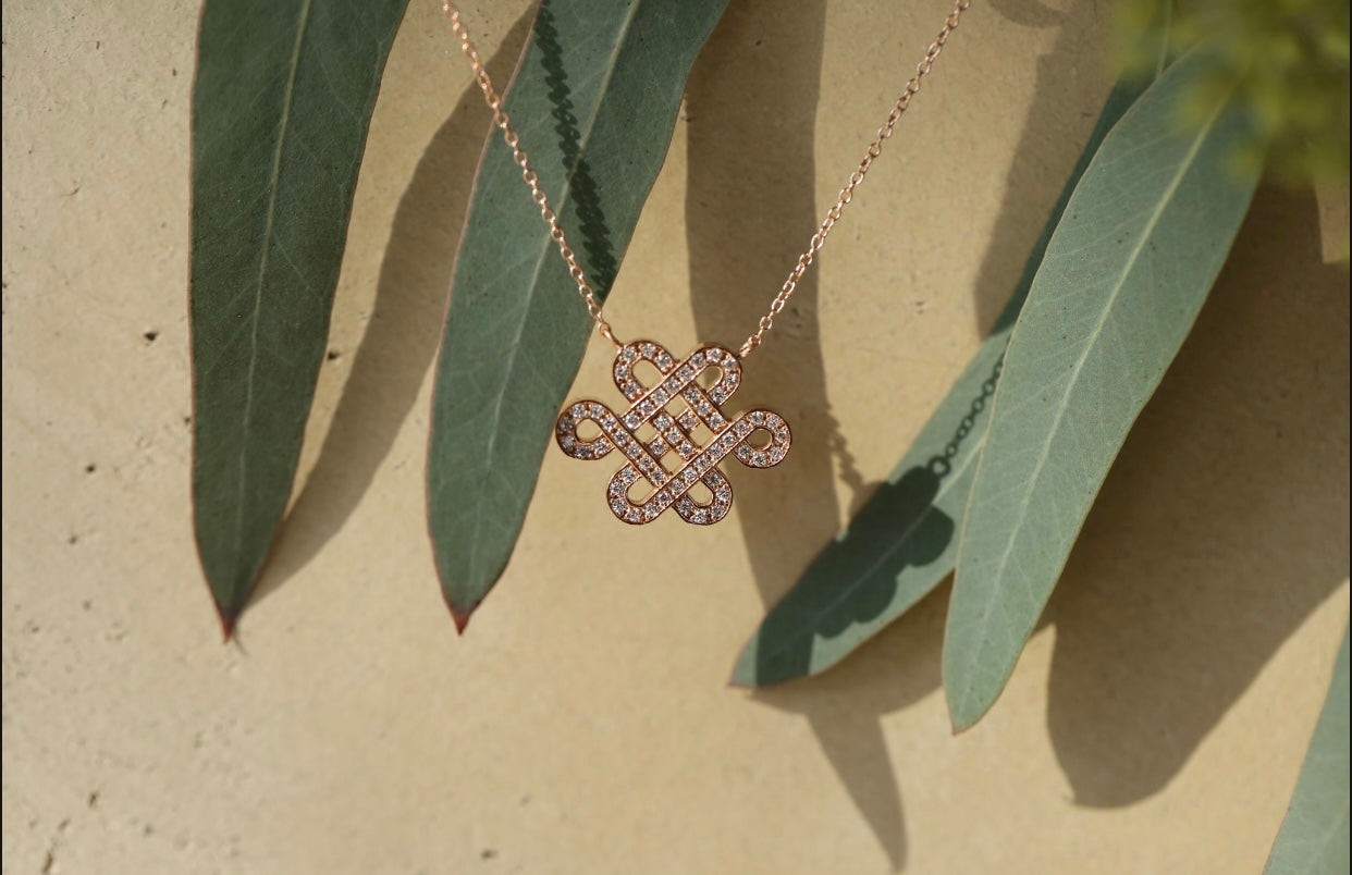 Eternal Woven Diamond Knot Necklace