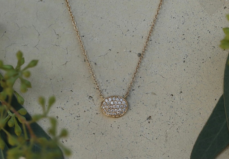 Baby Oval Diamond Necklace