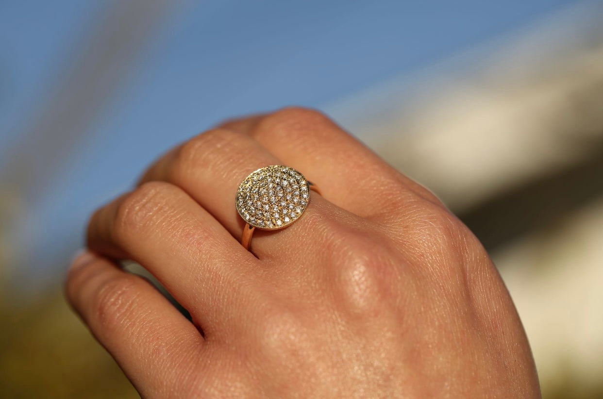 Pave disc online ring