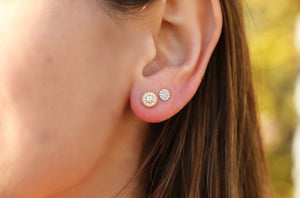 Small Vintage Diamond Stud Earrings