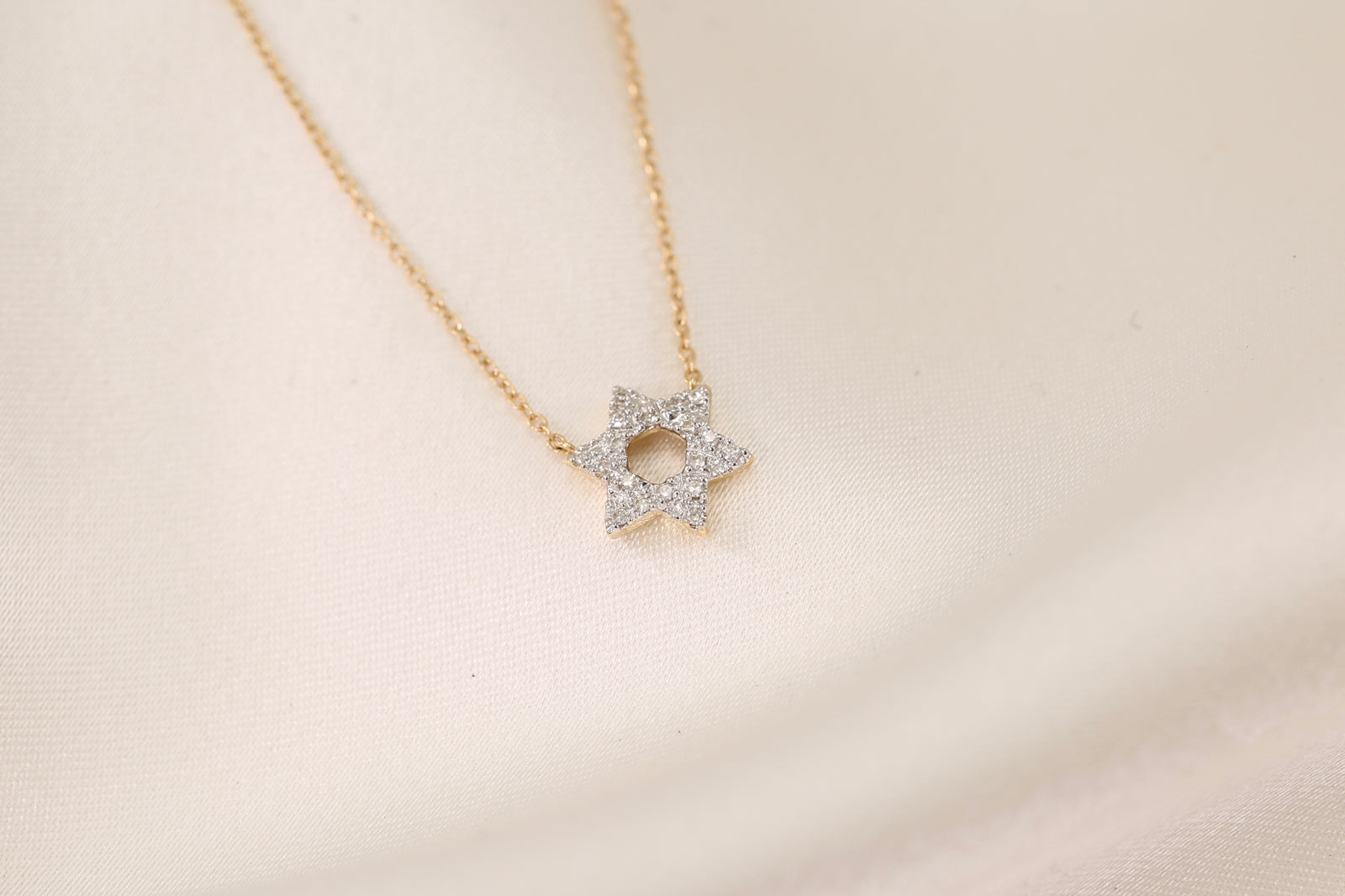 Star of David Cut Out Diamond Necklace