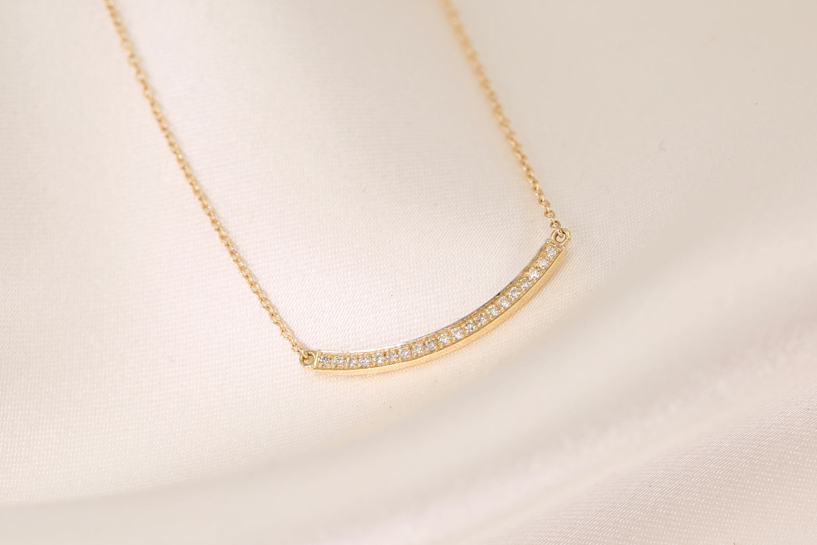 Curved Bar Diamond Necklace