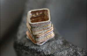 Square Pave Diamond Ring