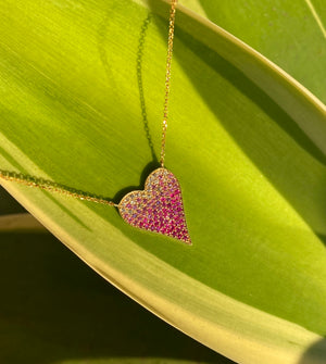 Ombre Pink Sapphires Heart