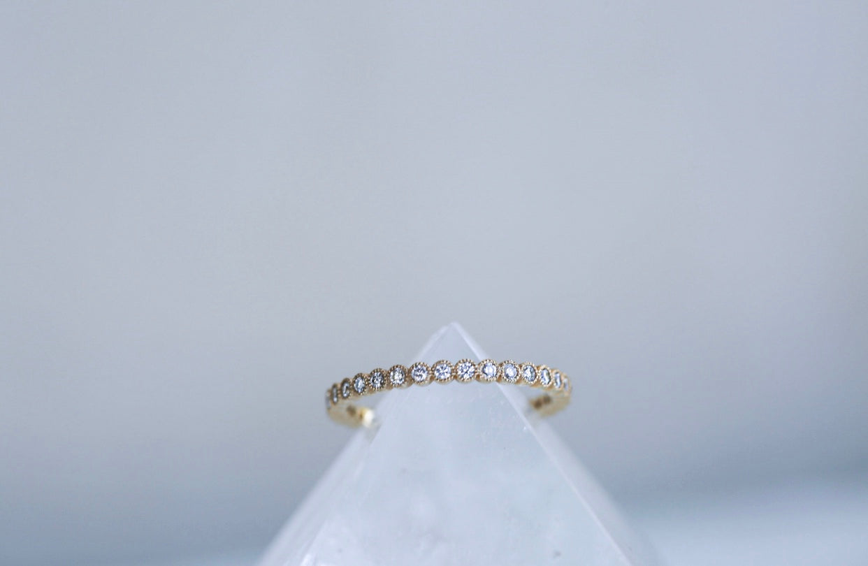 Milgrin Bezel Diamond Half Eternity Band