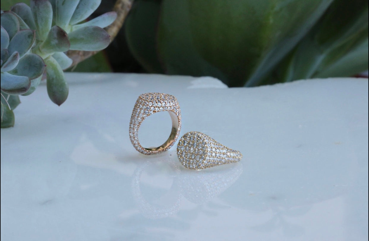Signet Pave Diamond Ring