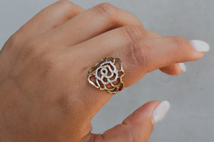 Cut Out Rose Diamond Ring