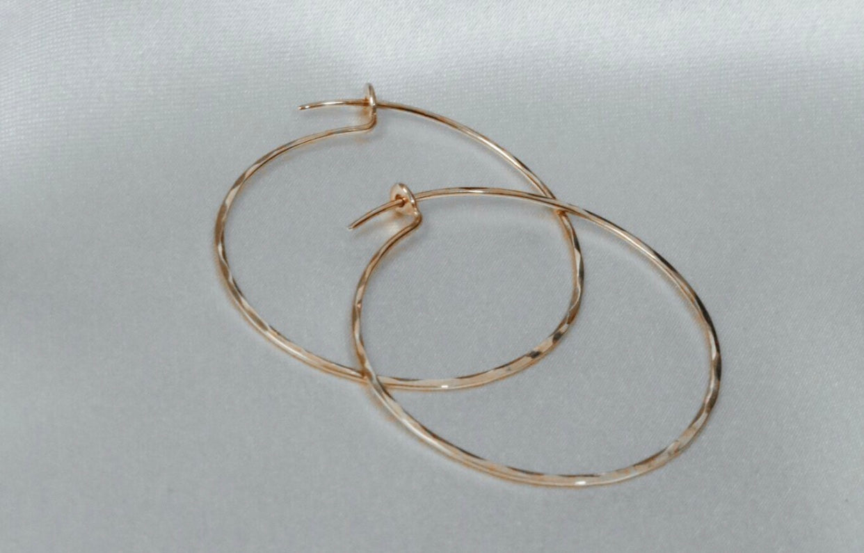 Hammered Hoop Earrings