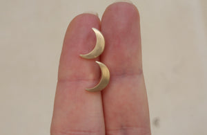 Large Crescent Moon Stud Earrings