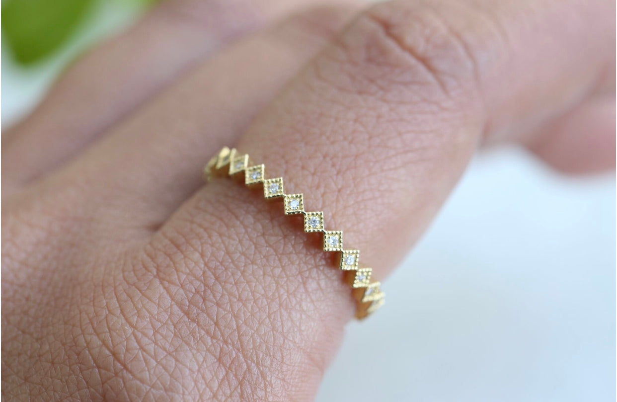 Square Diamond Eternity Band Ring