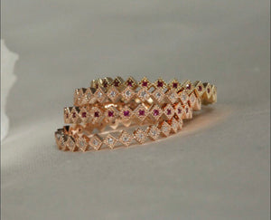 Square Ruby Eternity Band Ring