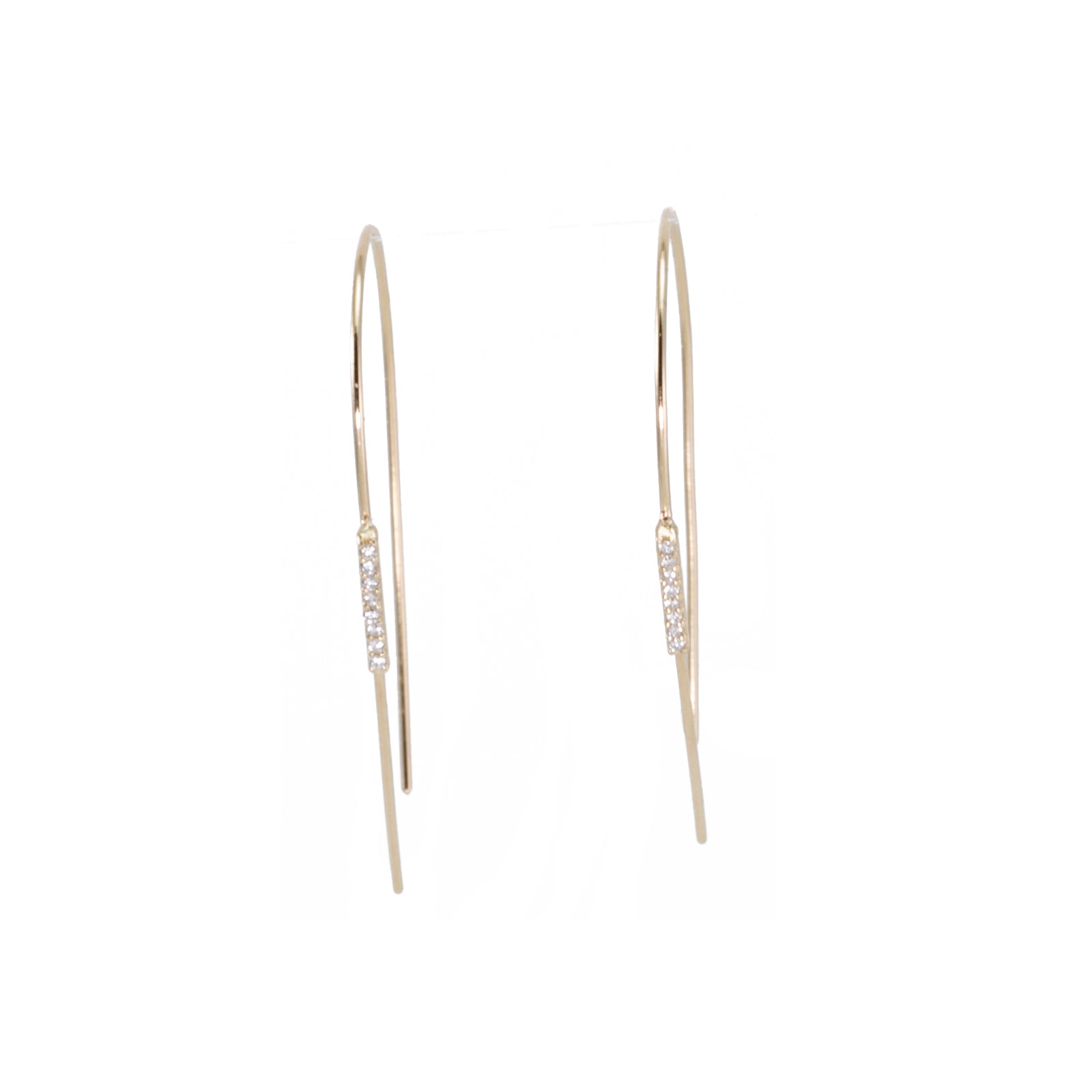 Wishbone Diamond Bar Earrings