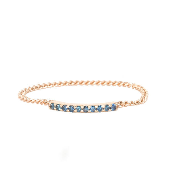 Blue Diamond Chain Ring - by Musti